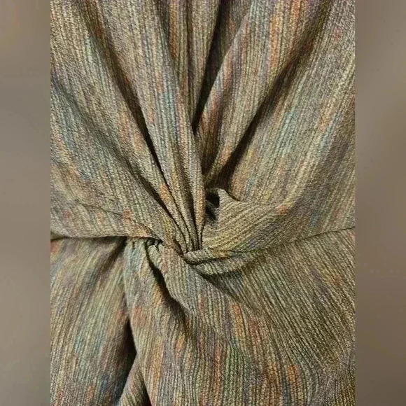 Vintage Maggy London Twist Front Scoop Neck Long Sleeve Maxi Dress Size 6 - Picture 2 of 5